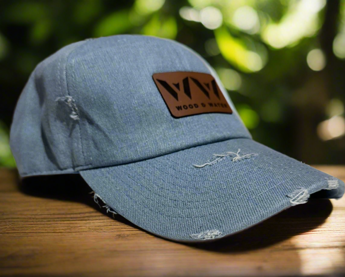 Wood & Water - Denim Hat - Leather Patch