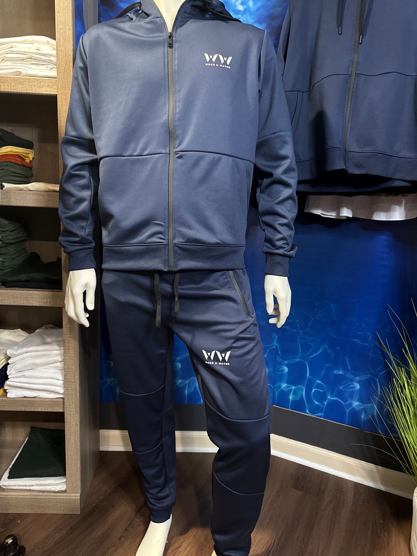 Wood & Water - Tech Track Suit - Navy Blue