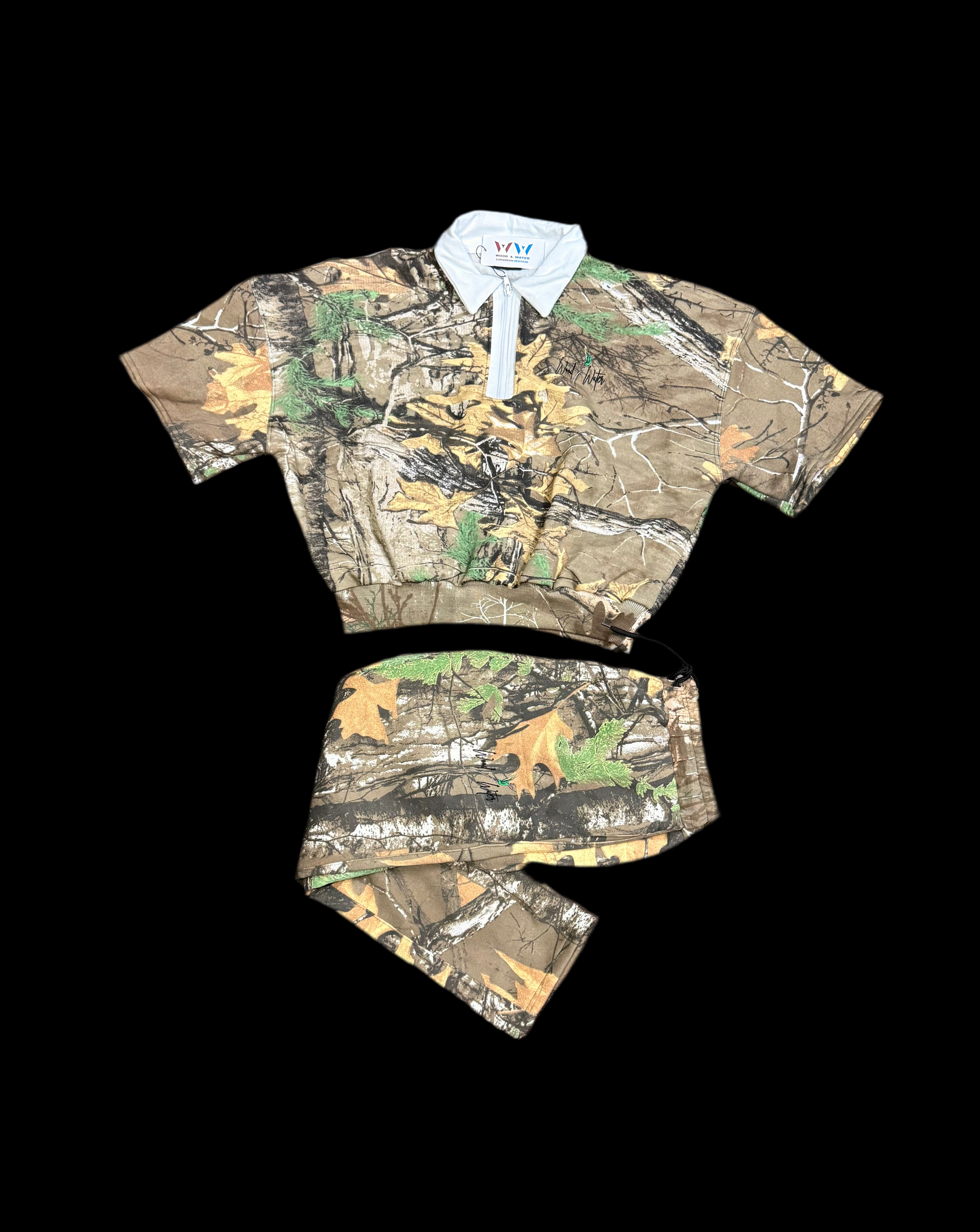 Camo Crop Top Set. 350 GSM Premium Fabric