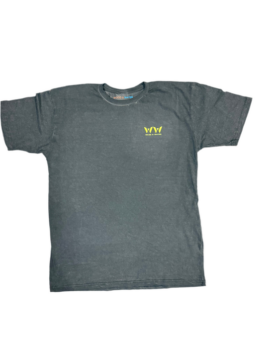 Wood & Water - Heavy Weight 100% cotton garment dye large T-shirt - Neon