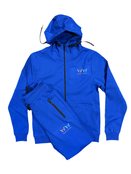 Wood & Water - Royal Blue - Tech Fleece Set - Caribbean Iridescent Logo