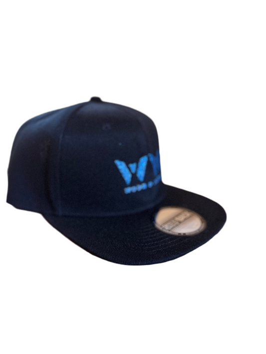 Wood & Water - Black w/Blue Glitter Snap Back