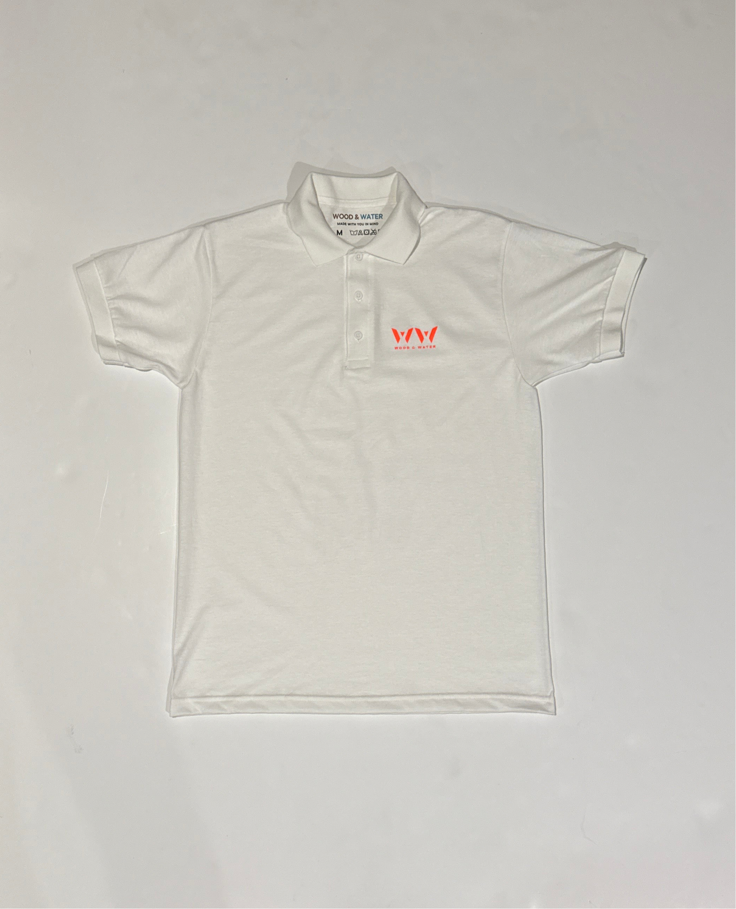 Wood & Water - 3 Button Polo - Caribbean Orange Logo