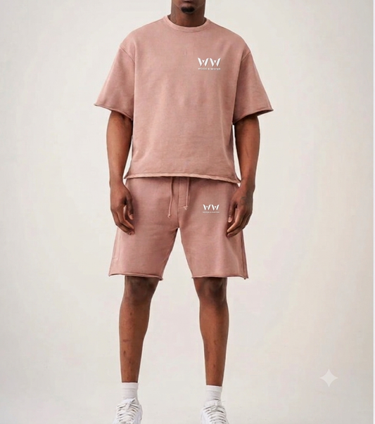 Wood & Water - French Terry Garment Dye Raw Edge Short Set