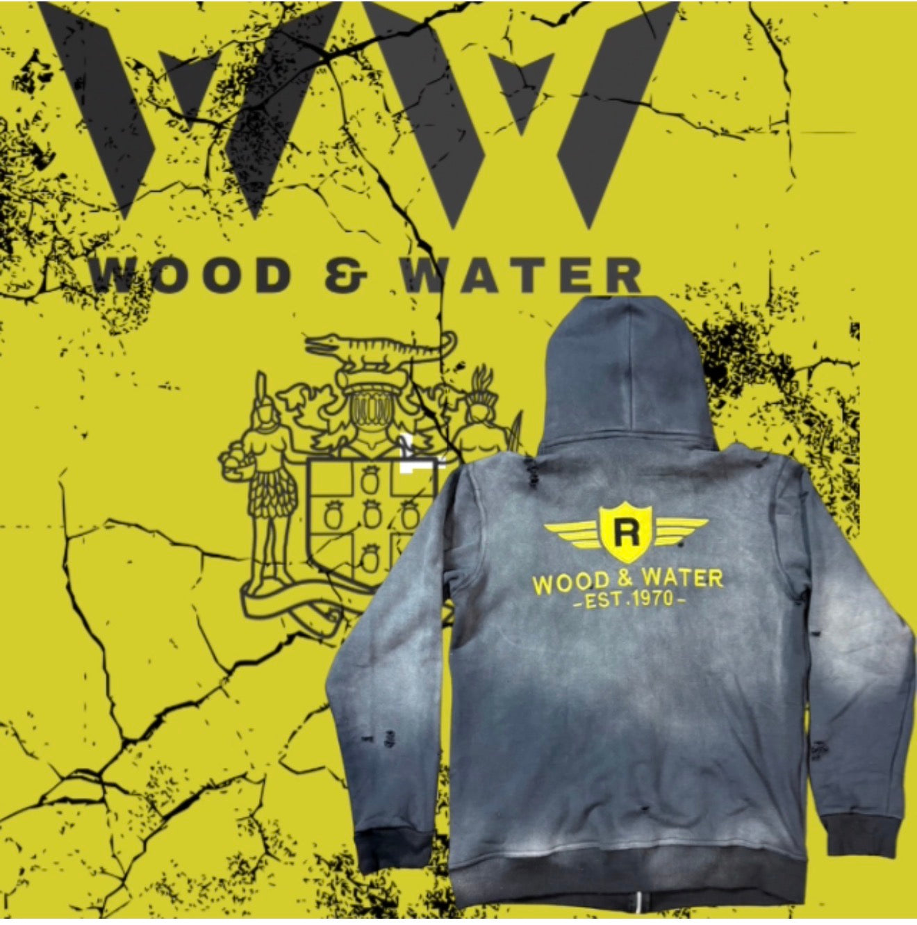 Wood & Water - ROYALTY Grey Zip Up Hoodie - PRE Order