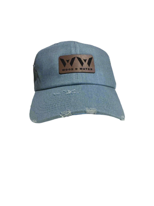 Wood & Water - Denim Hat - Leather Patch