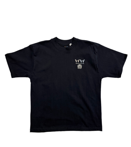 Wood & Water - Heavyweight Boxy Tee, Navy Blue. Small