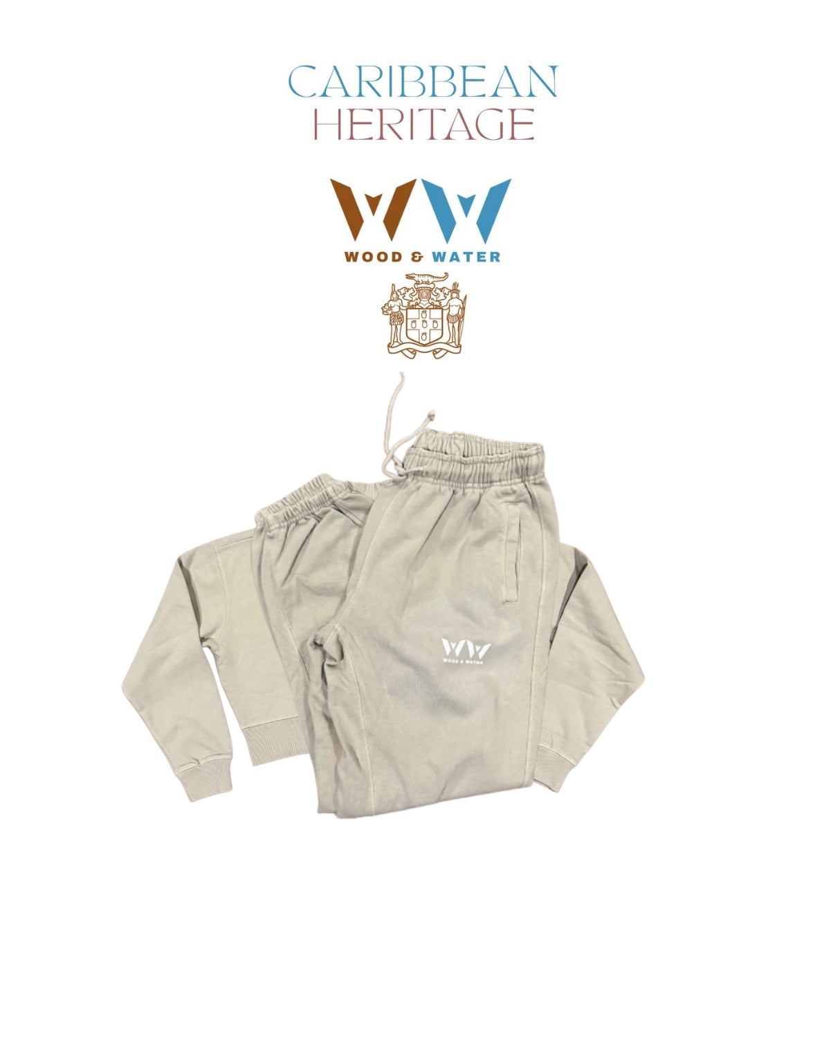 Wood & Water - Stone Wash Pigment - French Terry Crop Top Mock Neck Sweatsuit