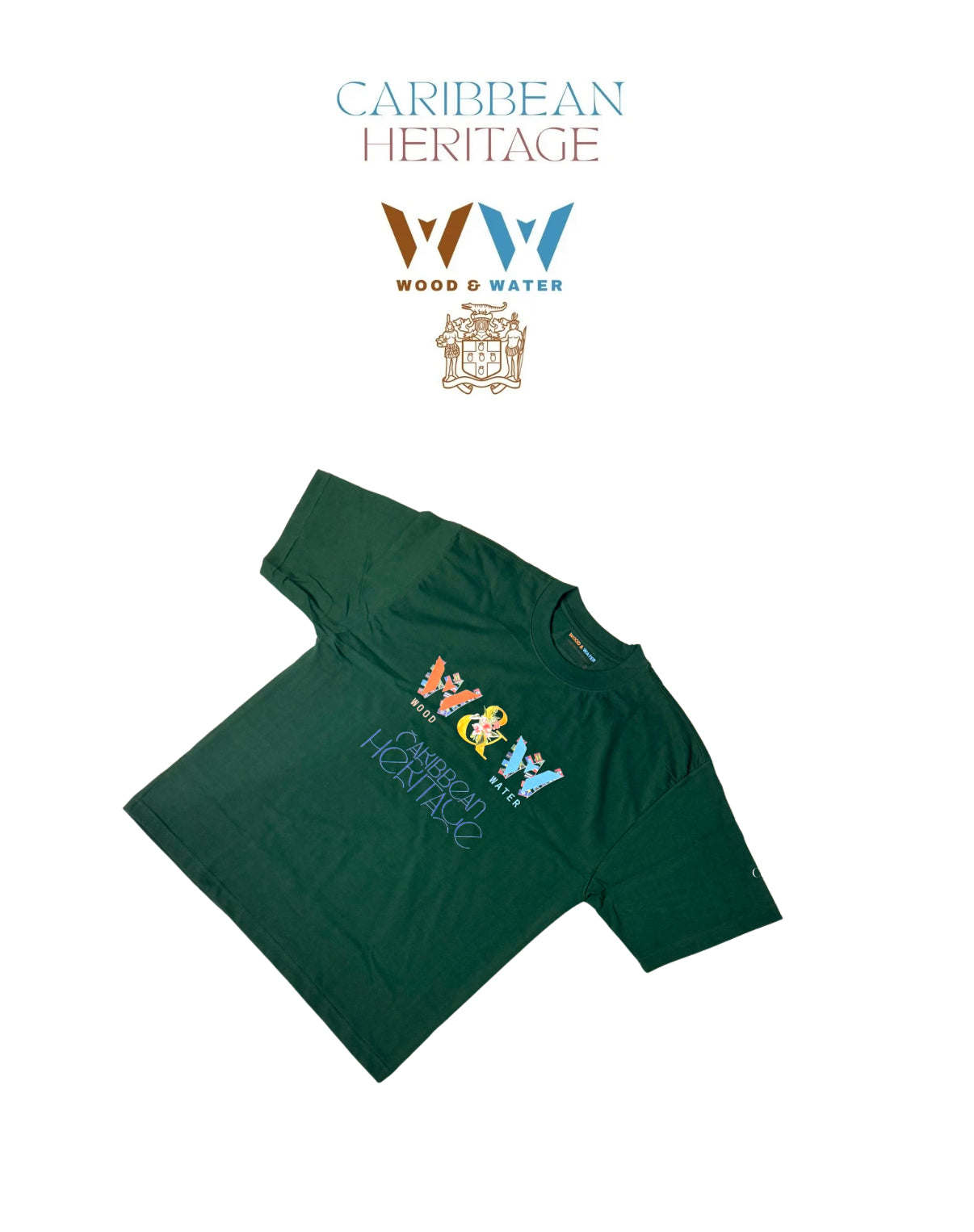 Wood & Water - Caribbean Heritage - Heavy Weight 100% garment dye Large Boxy Tee- Sea Moss