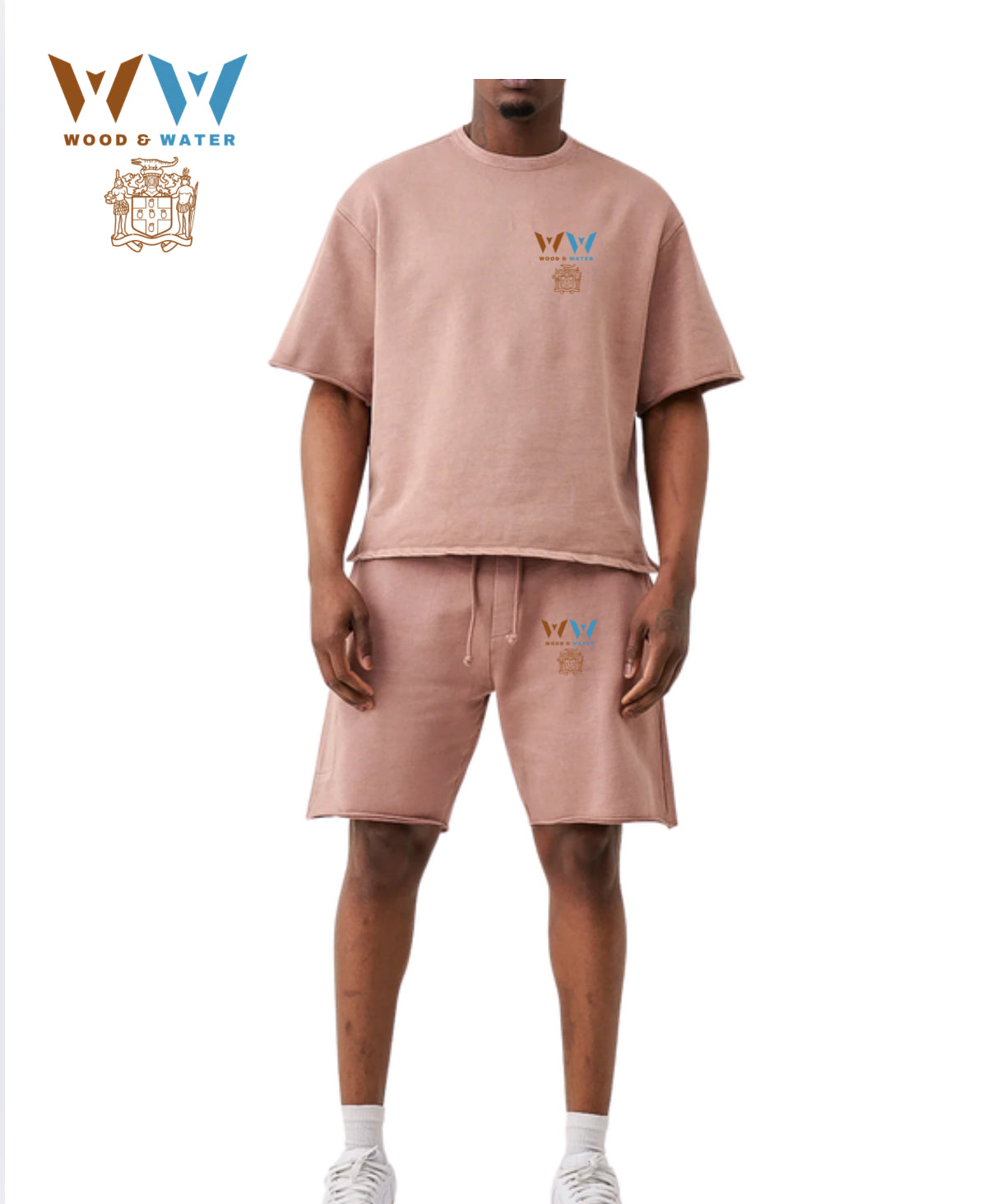 Wood & Water - French Terry Garment Dye Raw Edge Short Set