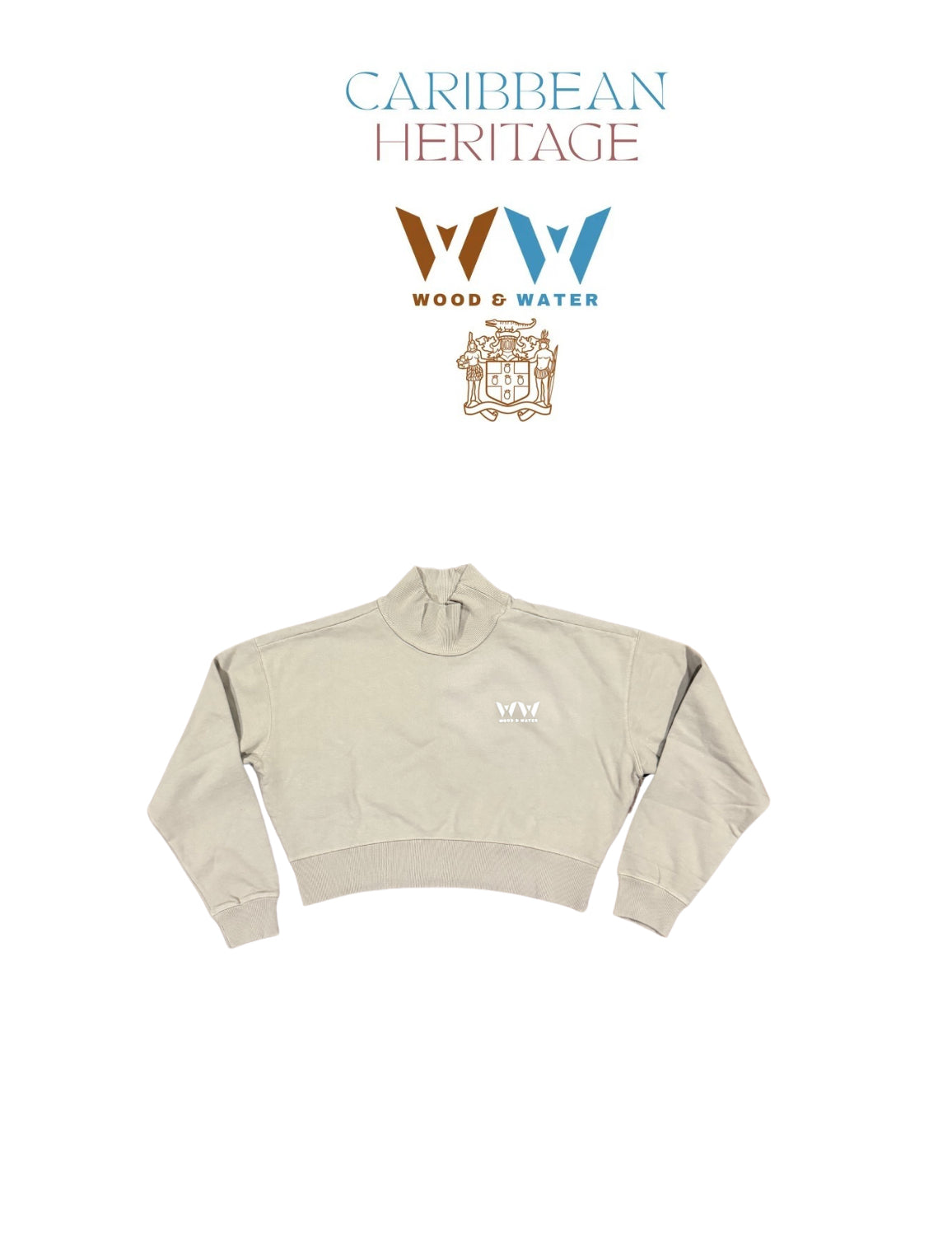 Wood & Water - Stone Wash Pigment - French Terry Crop Top Mock Neck Sweatsuit