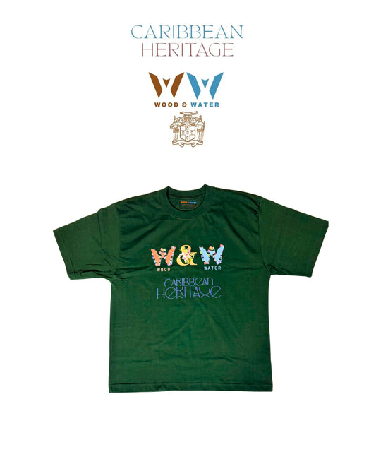 Wood & Water - Caribbean Heritage - Heavy Weight 100% garment dye Large Boxy Tee- Sea Moss