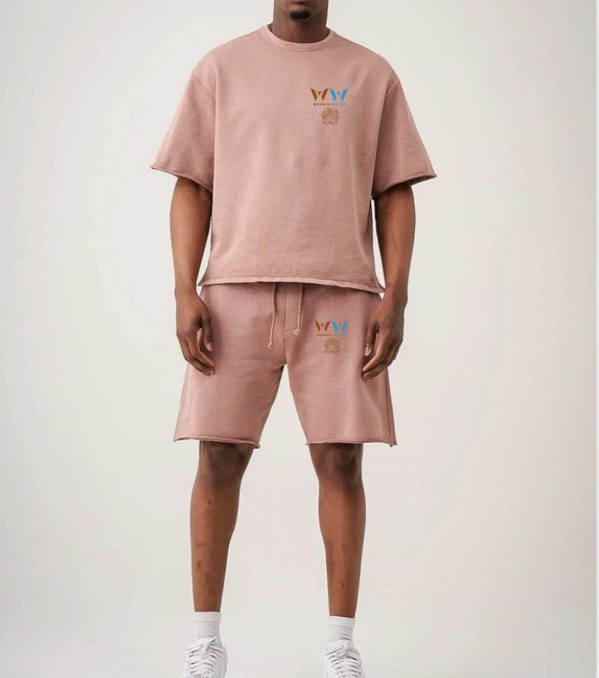 Wood & Water - French Terry Garment Dye Raw Edge Short Set