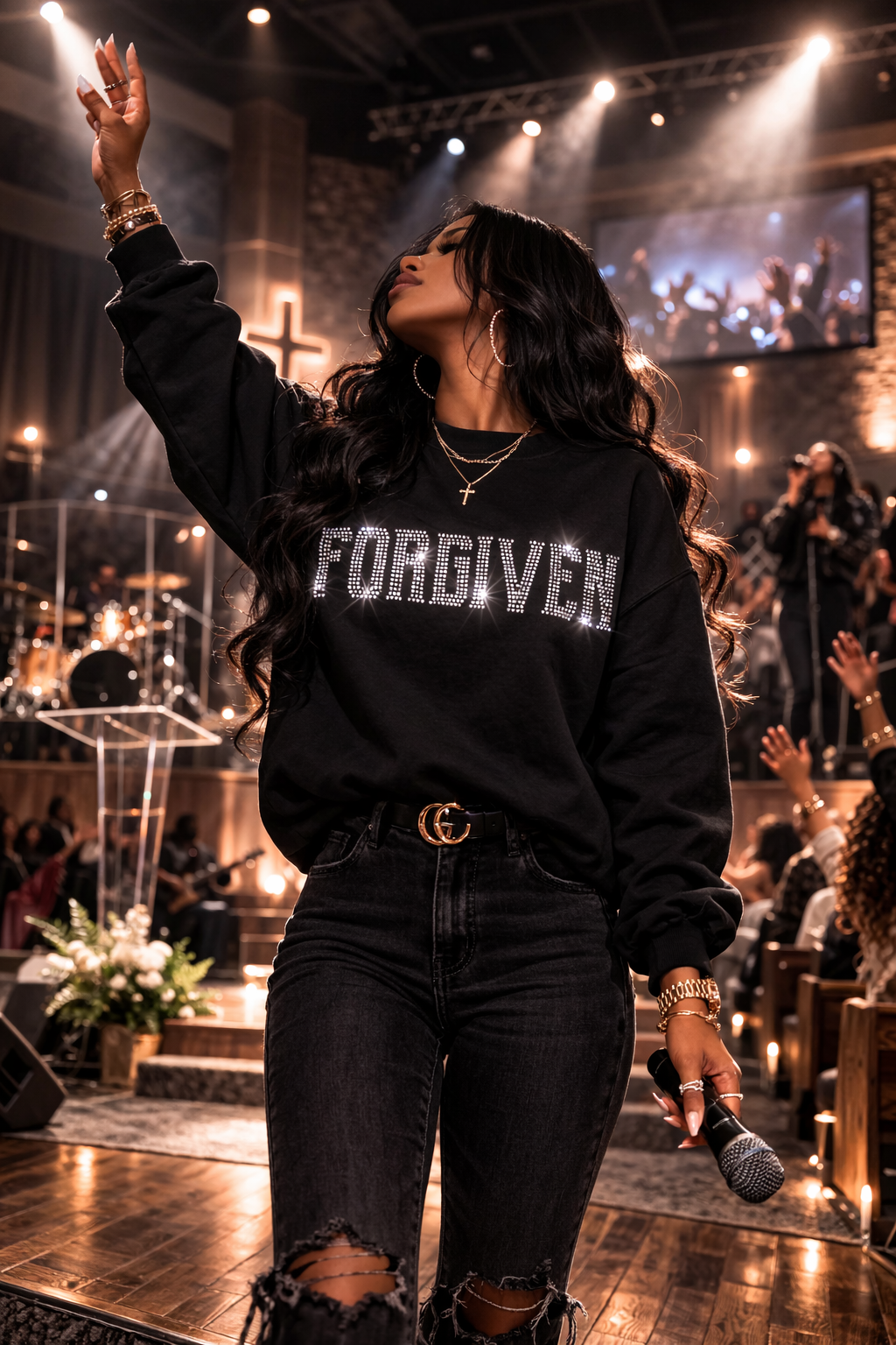 Wood & Water - Rhinestone FORGIVEN  Sweatshirt