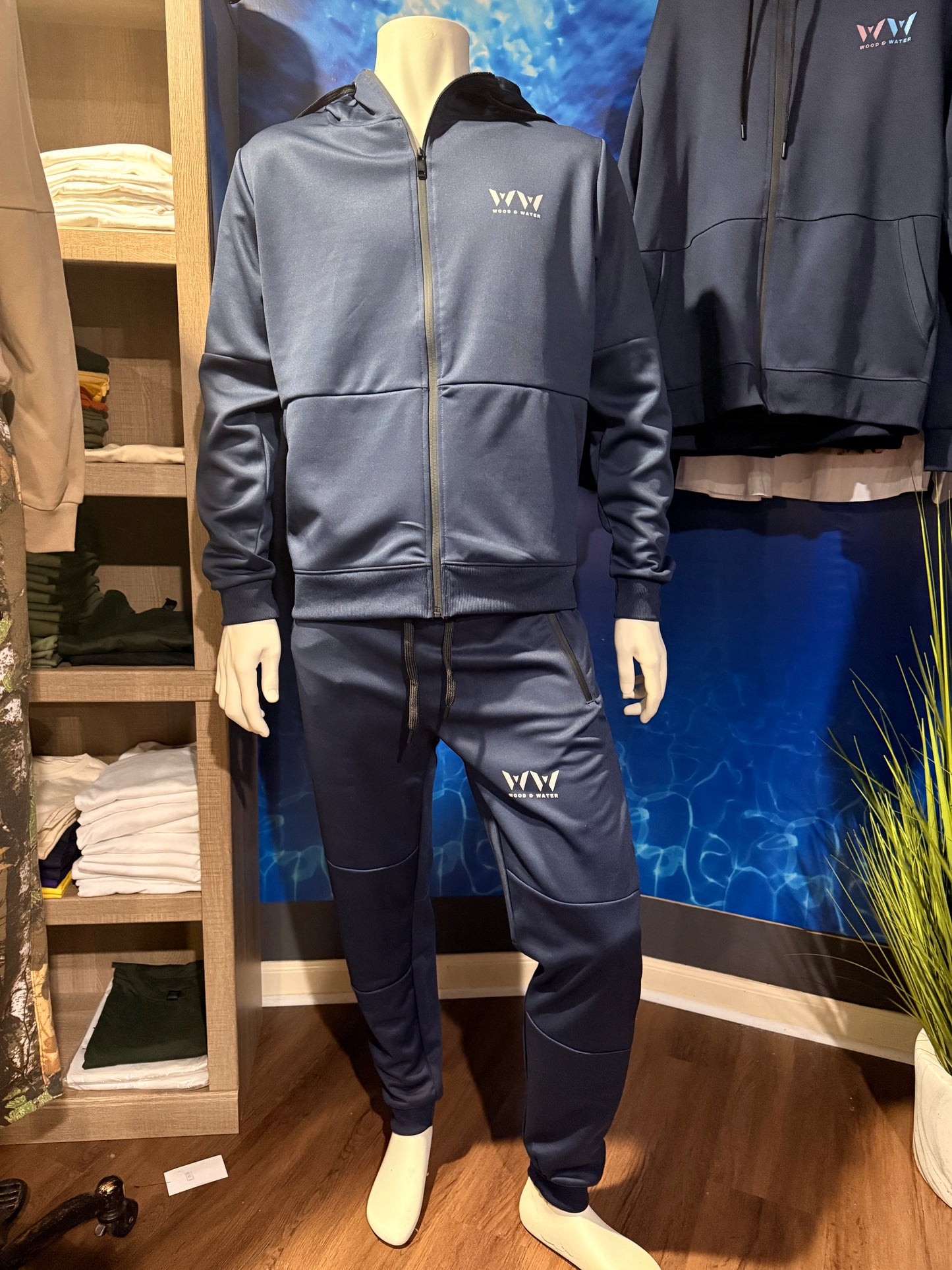 Wood & Water - Tech Track Suit - Navy Blue