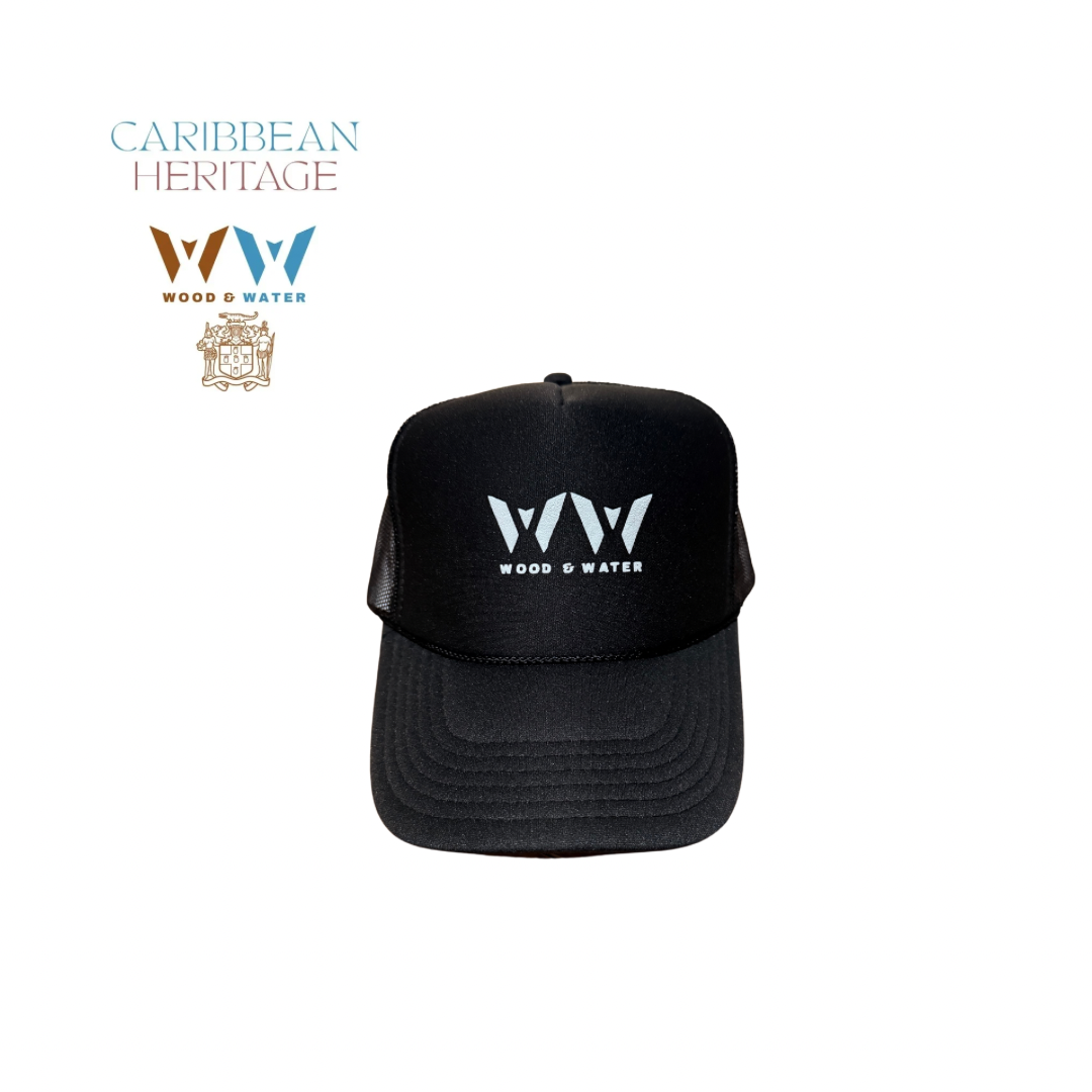 Wood & Water - Rope TRUCKER HAT - Black Riva